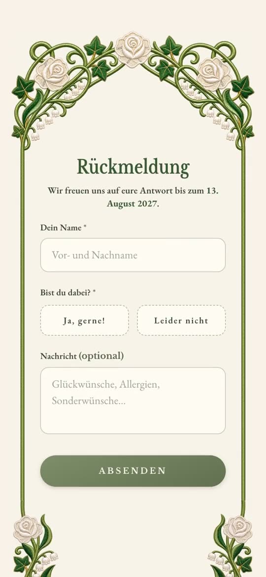 Zusagen mit einem Tap